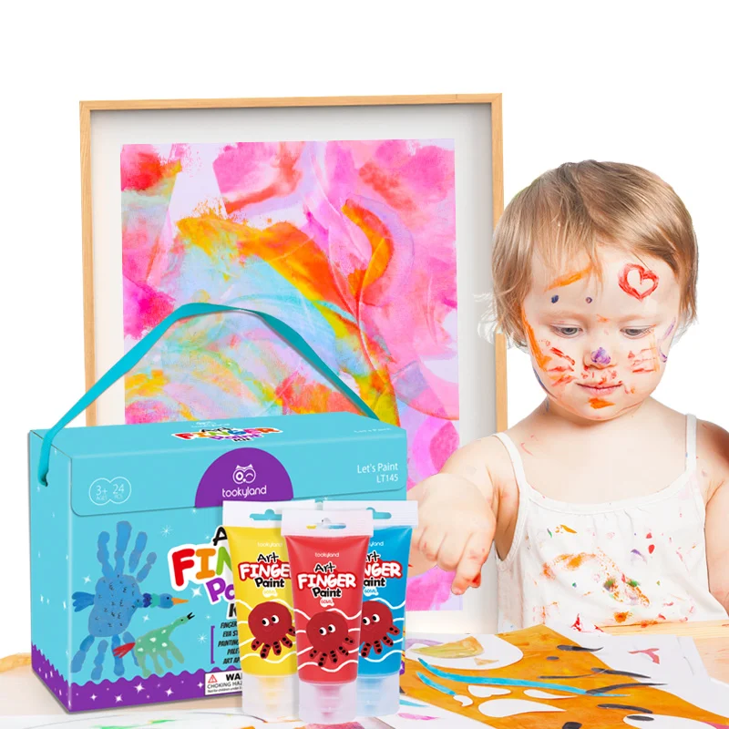 

Children's Finger Paint - 6/12 Color Kit Non-toxic and Washable Finger Paint Acrylic Paints Set Preschool educational toy