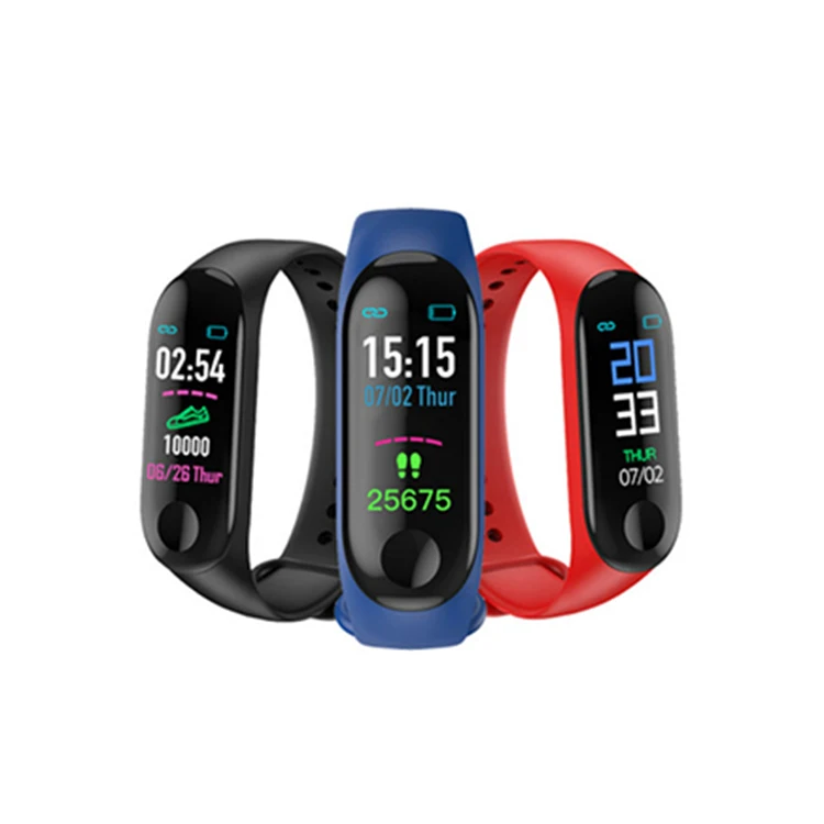 Amazon Hot Sale Waterproof Blood pressure Heart Rate Monitor m3/m4 Smart Watch Fitness Band Bracelet