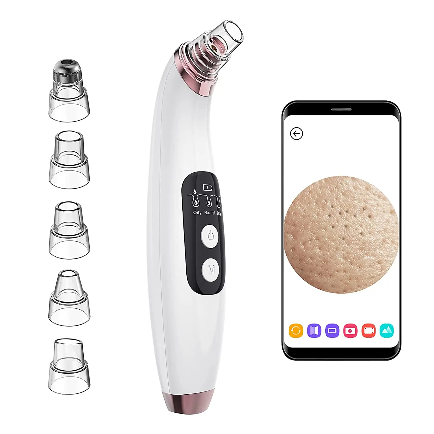 

Upgraded Face Pore Cleanser USB Rechargeable Wifi Real-Time Visual Blackhead Remover Pore Vacuum with Camera