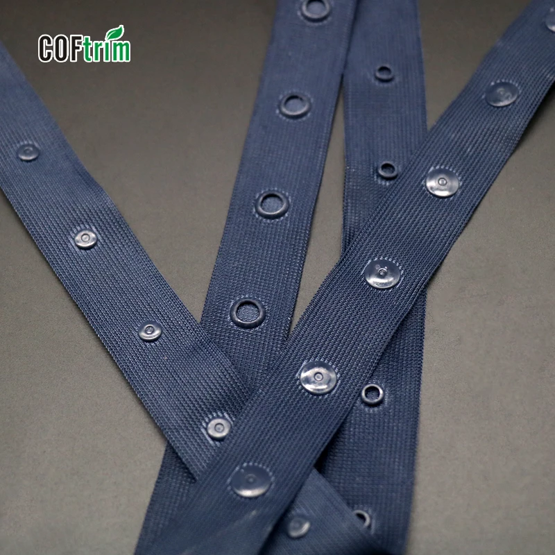 Handmade Fastener Tape Factory Circle Button Snap Button Tape For Baby