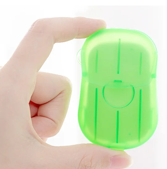 

Simple Packaging Travel 20Pcs Portable Disposable Mini organic Paper Soap Toilet Soap, White