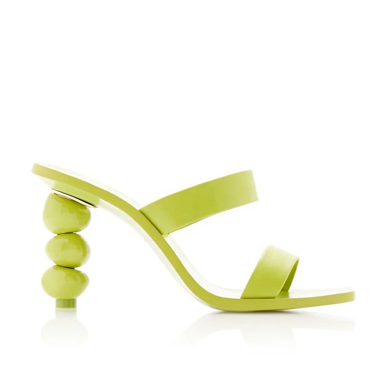 

Stone-Stacked leather high-heeled fashion women shoes sandals heels