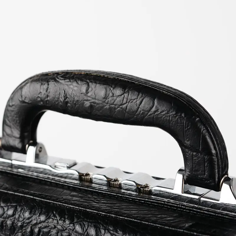 Briefcase/brief Case With Secure Locks Genuine Crocodile Leather