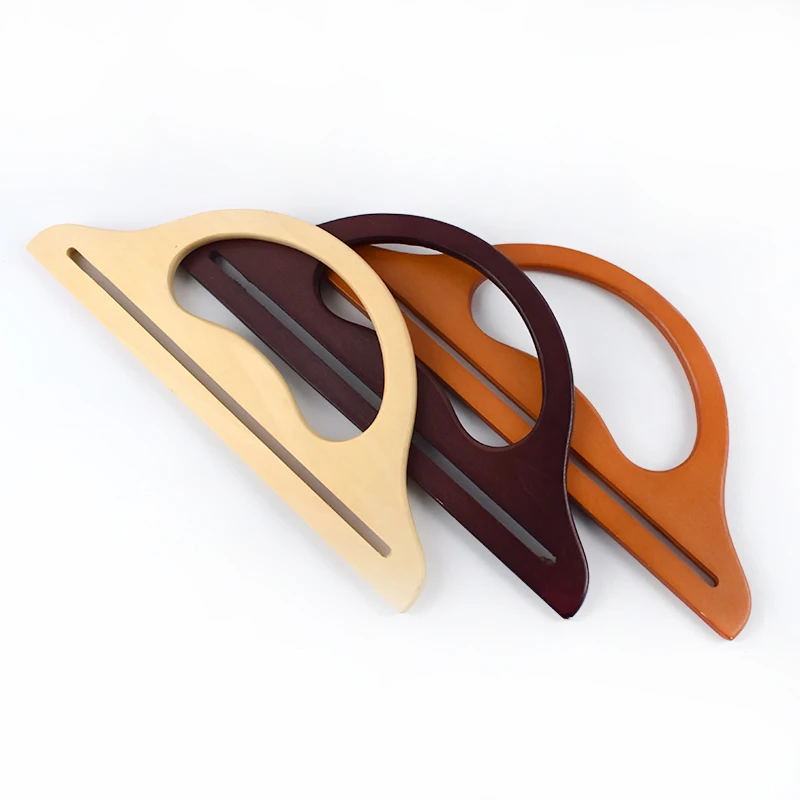 

Meetee AP2581 Custom 25/30cm Large Hanger-shaped Wooden Handle Round Purse Wooden Frames Handbag Dinner Bag Handle Diy Accessory