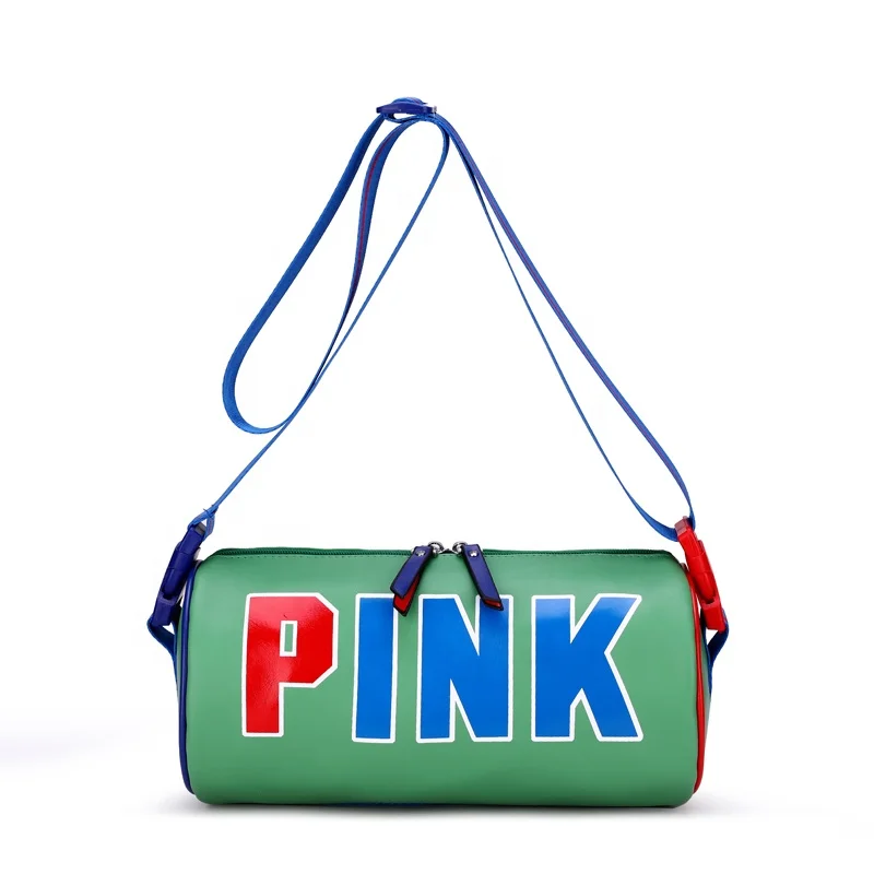

Customized removable shoulder strap pink duffel bag for women fashion handbags for girls PU waterproof crossbody shoulder bag, White, green, black, gray