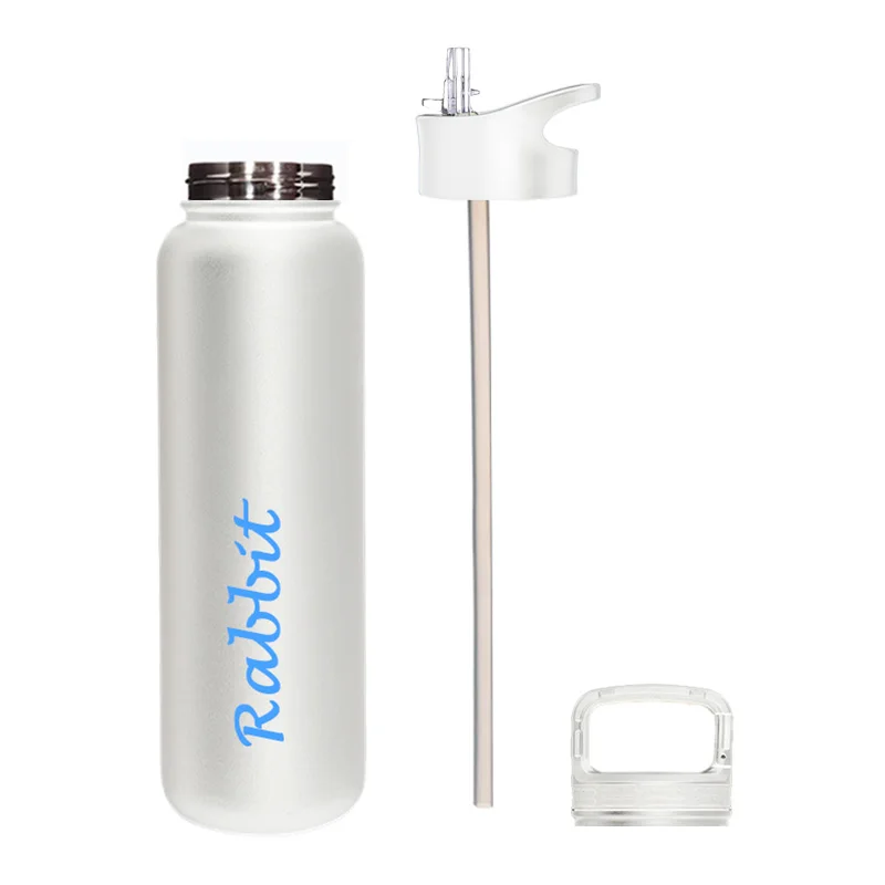 

18 Oz 32 Oz Island Custom Logo Double Wall Insulated Stainless Steel Straw Water Bottle for UK, White or customized
