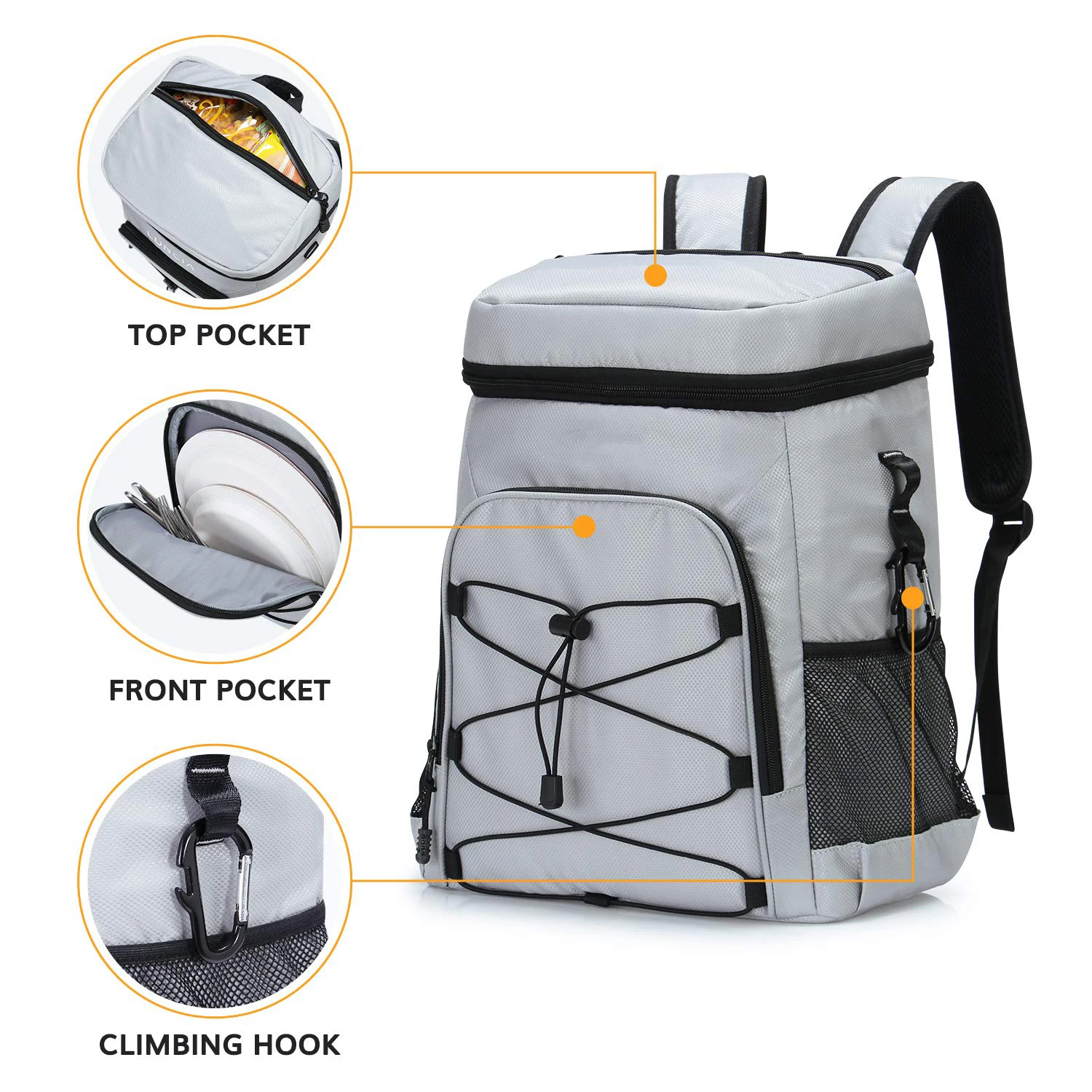 Insulated Cooler Backpack Leakproof Soft Cooler Bag Lightweight Backpack Cooler For Lunch Picnic