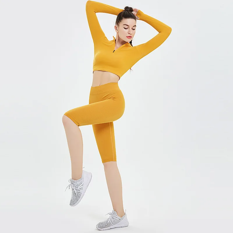 

BBMS2026 YELLOW 2020 Women Sublimation Yoga Wear Best Quality Yoga Suit