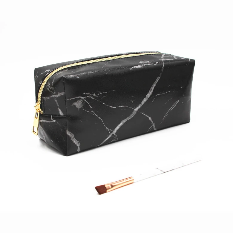 

Black PU leather marble cosmetic bag marble,custom packaging marble pattern cosmetic bag,ladies marble cosmetics storage bag, Customized color