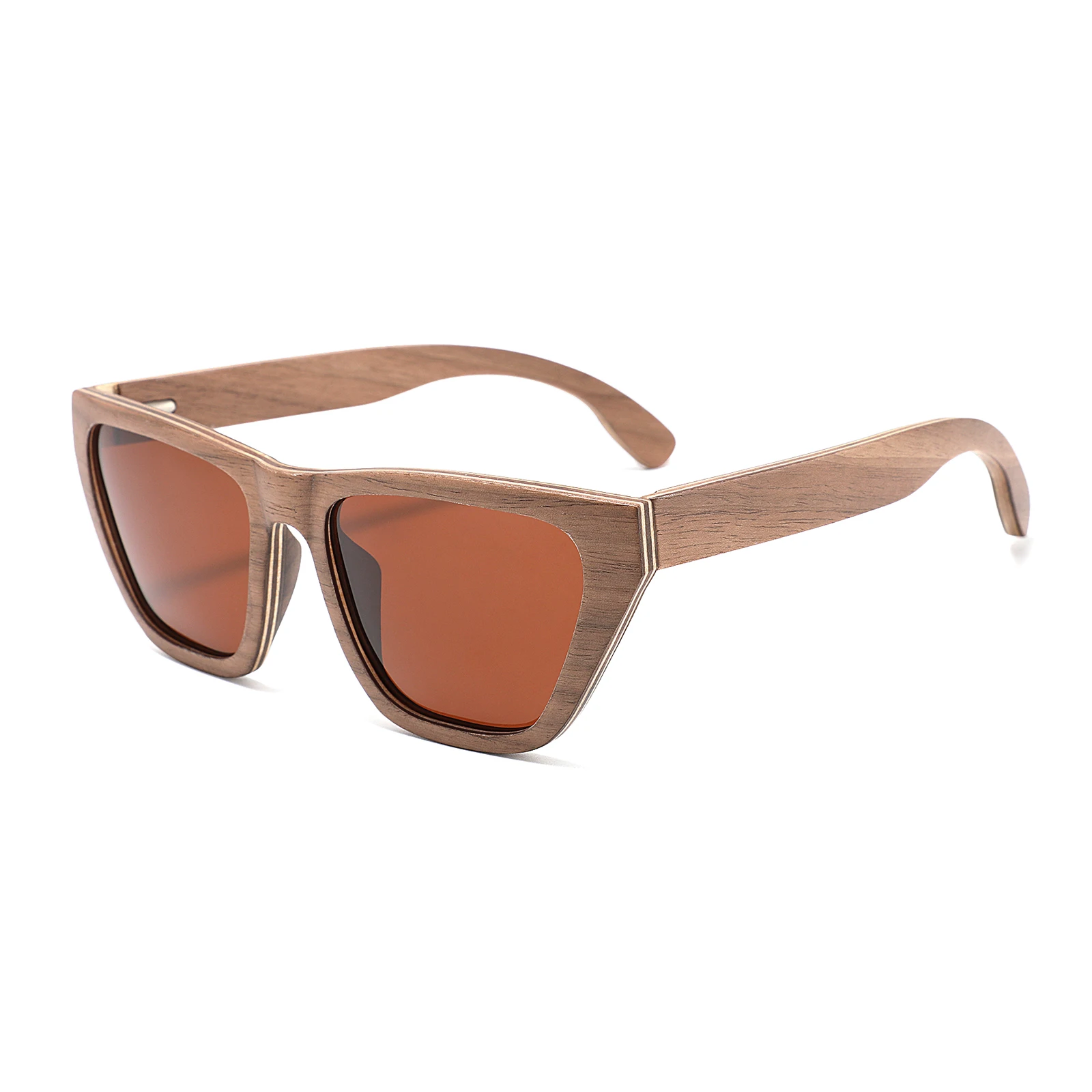 

New Product Eco friendly Shades Cat Eye Natural Wooden Sunglasses Custom Logo, Custom colors
