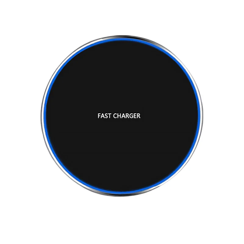 

10W 15W Aluminum-alloy Cargadores Chargeur Smartphone Charging Station Pad Mobile Phone Charger QI Wireless Fast Charger, Black