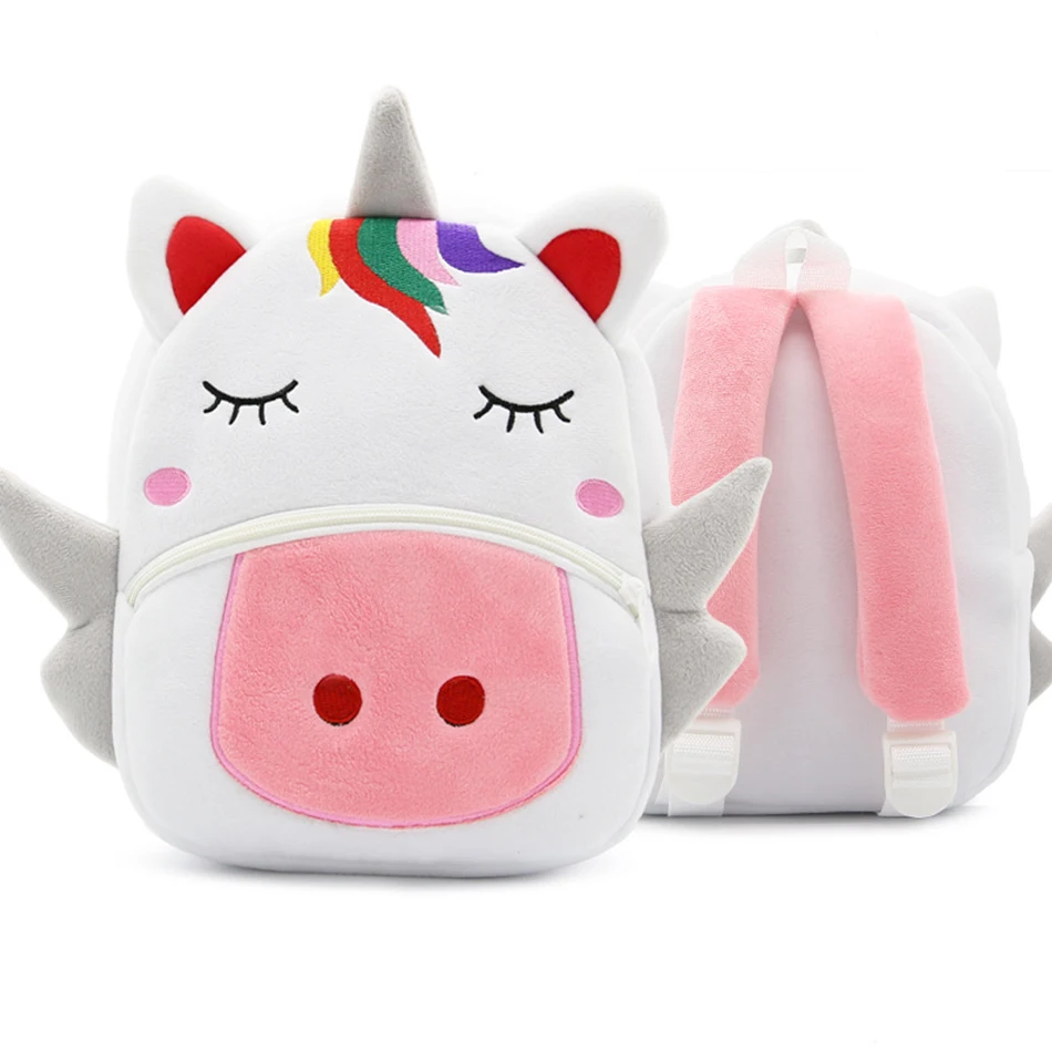 

Customized Kids School Plush Unicorn Shaped School Backpack Unicorn Bag, Accept customized color