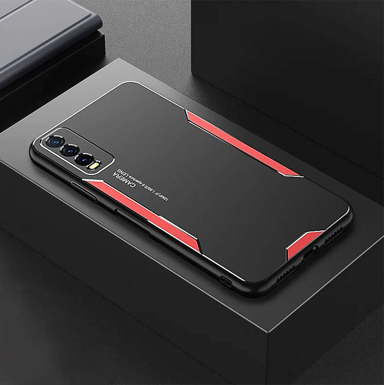 

Global Accessories Metal Shell Mobile Phone Back Cover Protection Soft Tpu Case For VIVO Y30, 4 colors