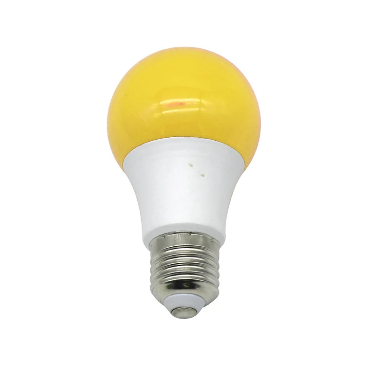 Factory hot sale color shade A60 yellow led light bulb colored chandelier bulbs