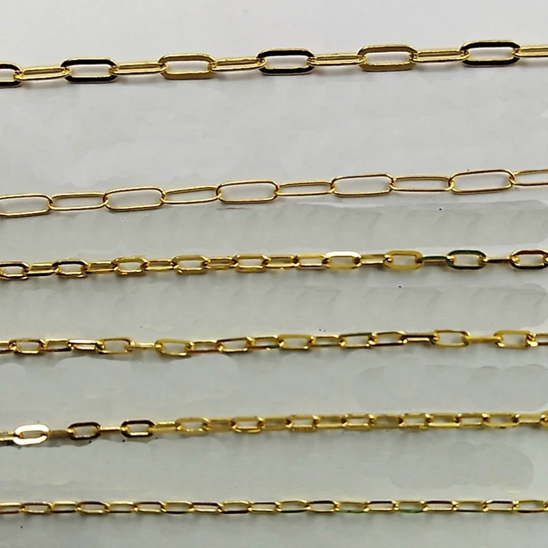 

real original yellow gold 9ct reandy au375 paperclip link 9k solid gold chain roll per meter