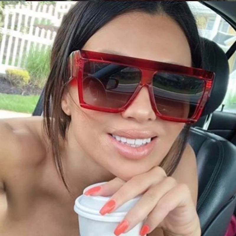 

China Factory Directly Selling Plastic Women Man Sunglasses Big PC Frame Colorful UV400 Sun Glasses