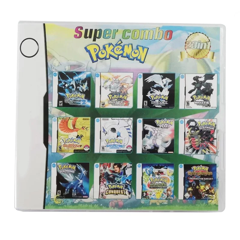 

New Arrival 23 in 1 Compilations Super Combo Multi Cart Video Game cards other game accessories pokemon cards for DS