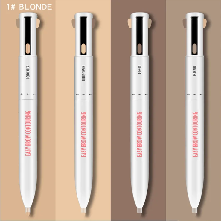 

4in1 Rotary Eyebrow Pen OEM Private Label Push automatic Brow Pencil Waterproof and Water-resistant