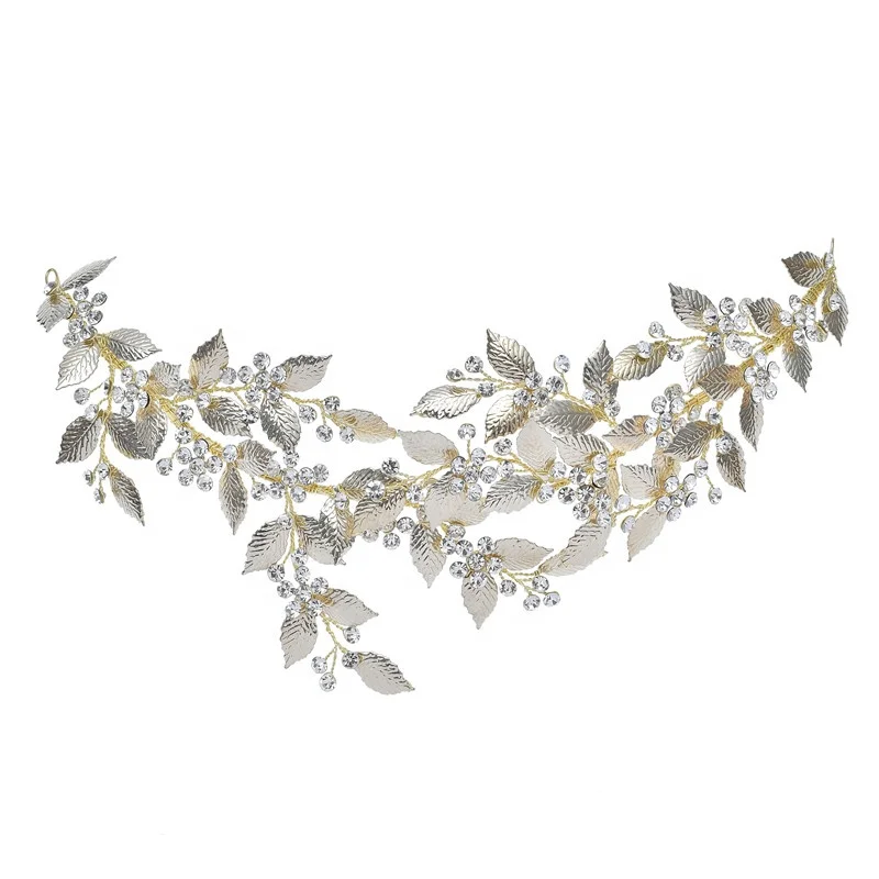 

2020 Fashion Jewelry Bridal Headpiece With Leaf Crown Rhinestones Wedding head bands