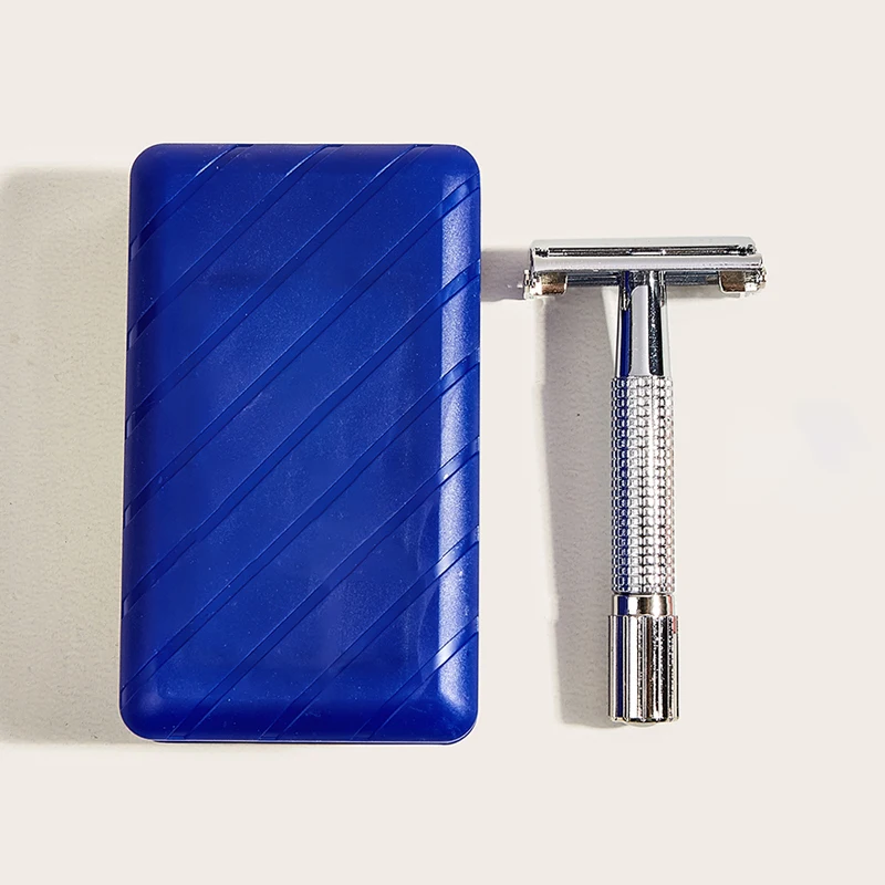 

Portable vintage manual men's razor double-sided holder