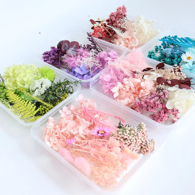 

S291 Multiple Preserved Fresh Flower Christmas DIY fragrance candle floating dried flower material bag, Random