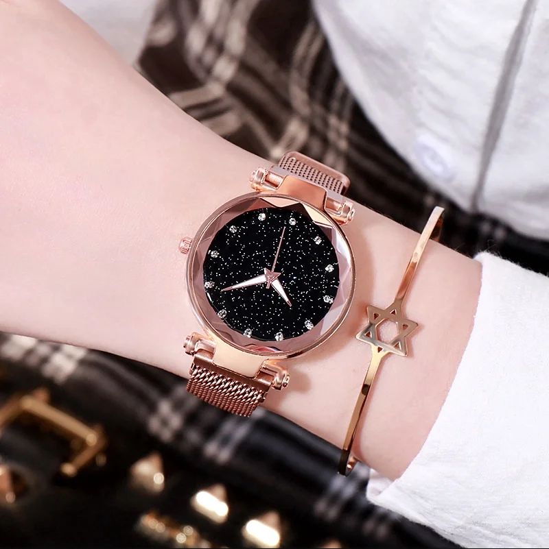 

Fashionable red black blue purple gold bracelet and watch set combination popular jewelry in 2021