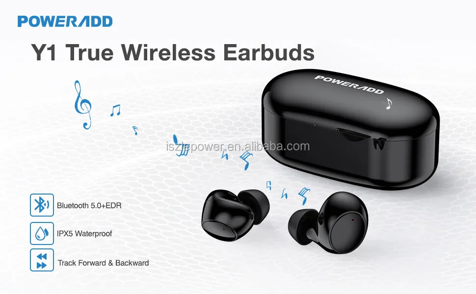 Poweradd Best Quality V5.0+edr Bluetooth Wireless Earbuds Earphone With