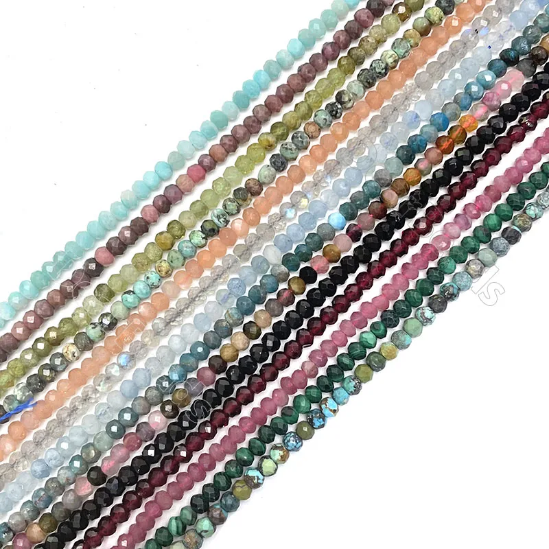

New Natural Multi Colors Facelet Rondelle Spacer Stone Beads heishi gemstone beads For DIY Jewelry Making 3x4 mm