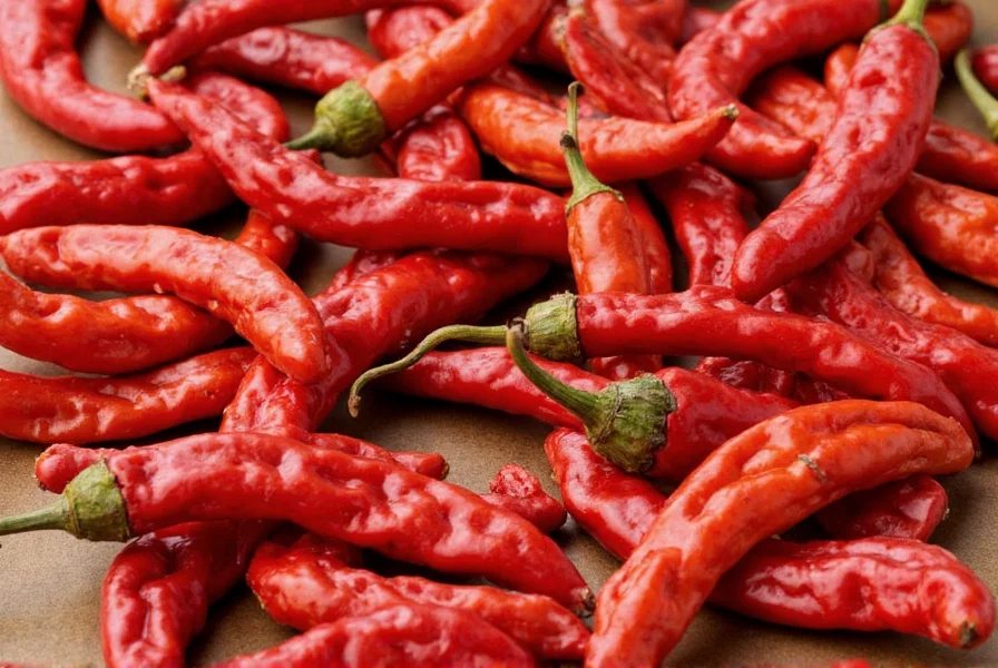 Toasting dried chiles in a skillet