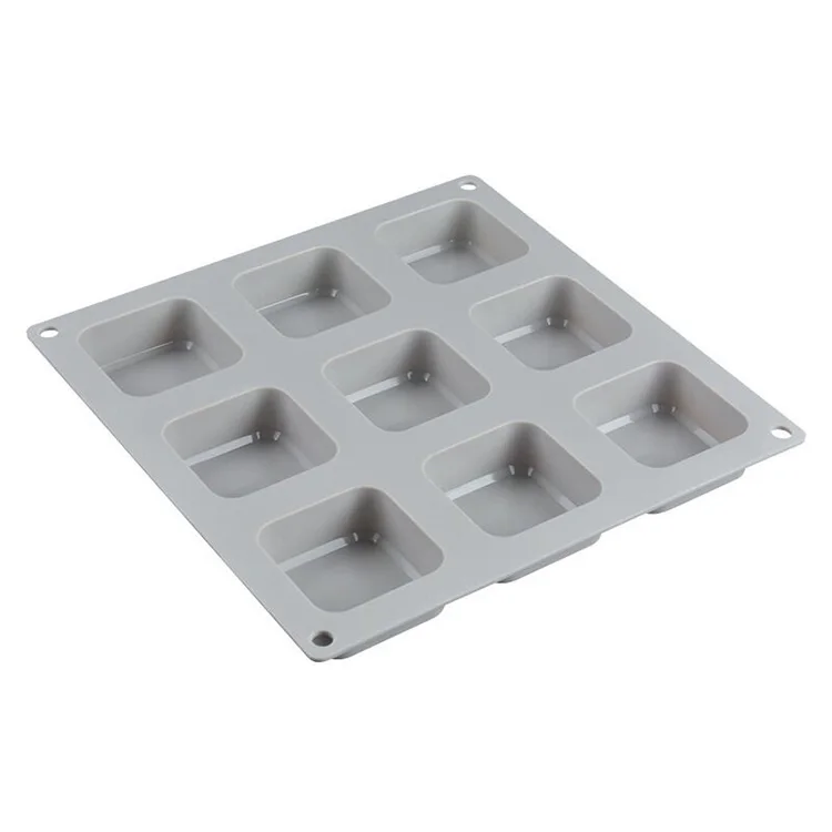 

9 cavity Square handmade soap mold silicone for 5.5X5.5cm soap making, Accept customized color