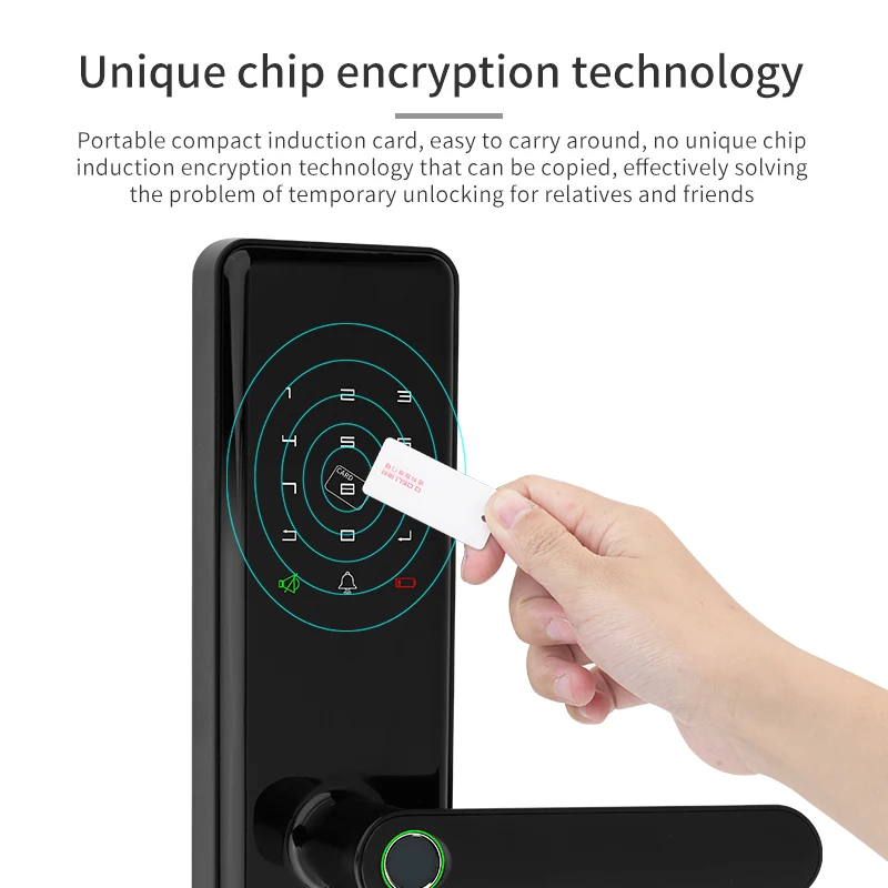 D.Deli KJ016B Hot Selling Popular Aluminium Alloy Fingerprint Smart Lock Bluetooth TT Lock  APP Remotely Unlock for Apartment