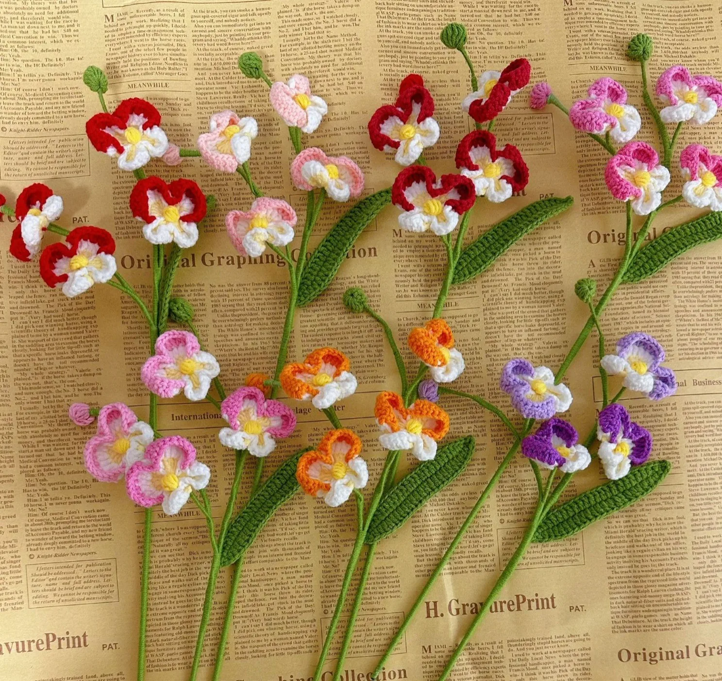 Wholesale New Crochet Woven Flowers Handmade Finished Knitting Crochet Flower Butterfly Orchid