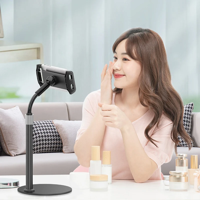 

High Quality Lazy iPad Phone Holder Mobile Phone Stand for Universal Tablet PC For iPhone, Piano black, crescent white