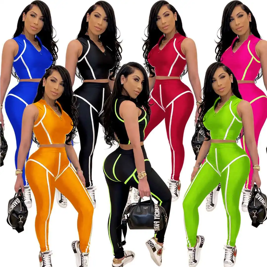 

2021 Fashion Style Women 2 Piece Clothing Set Top And Pants Casual Jogger Sport Set Two Piece Shorts Set Women Ladies Suits, 7 colors as you like