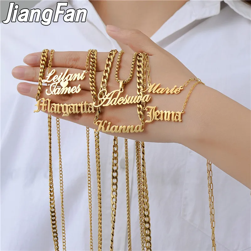 

Wholesale Personalized Women Jewelry Necklace With Script Name Letter Necklaces