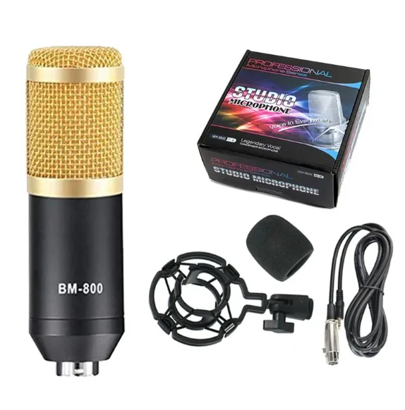 

BM 800 Microphone Kits Professional Mic Stand Studio Condenser Vocal Recording KTV Karaoke Microphone For Computer Studio Record