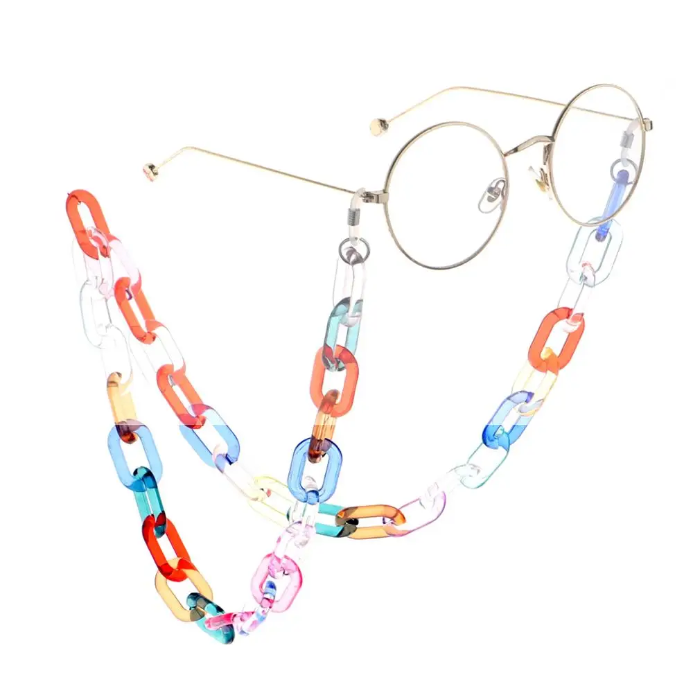 

Big Ring Colorful Mixed Color Transparent Plastic Acrylic Eyeglass Reading Glasses Sunglasses Accessories Chains For Glasses