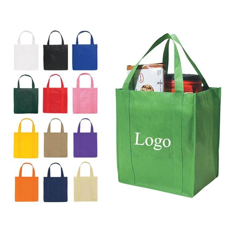 Custom Logo Print Supermarket Eco Reusable Shopping Tote Non Woven Bag ...