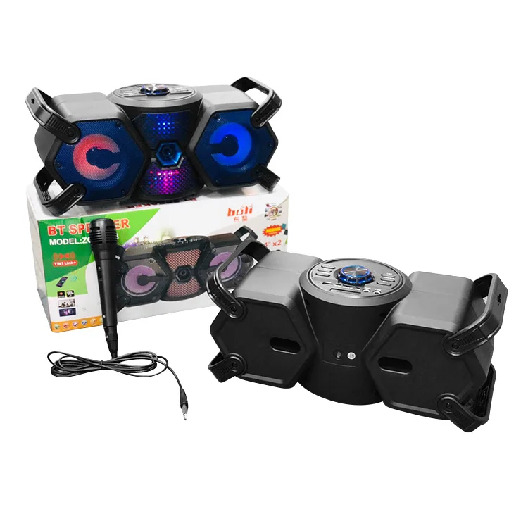 

zqs-4228 super bass wireless bt party speaker with karaoke mic