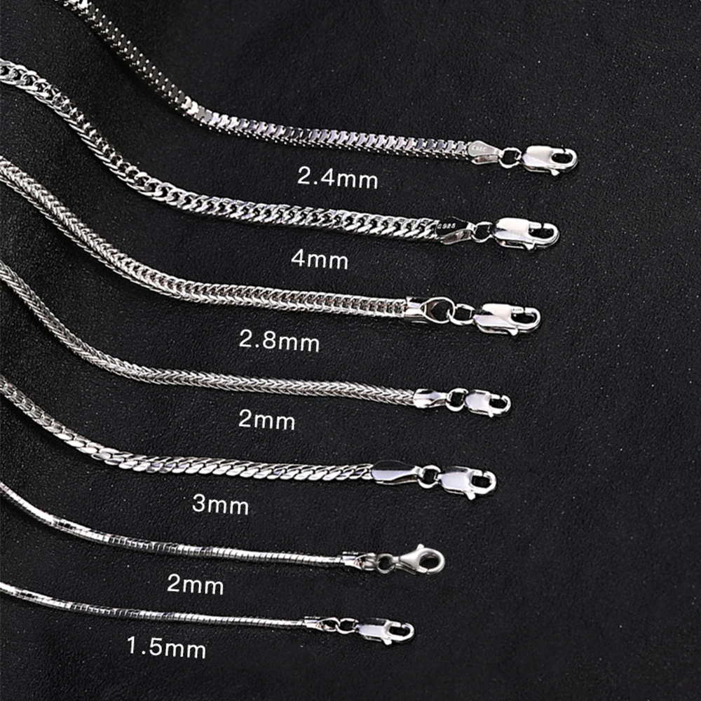 

925 Sterling Silver Link Chain Rope Chain Necklace Fashion Hip hop Jewelry necklace men