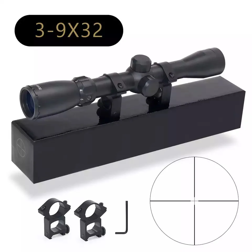 

3-9X32 optical sight Air Rifle Optics Sniper Scope Compact Riflescopes hunting scopes with 20mm/11mm Rail mounts, Matte black