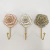 Creative vintage crafts three-piece resin rose flower wall hooks for home decoration