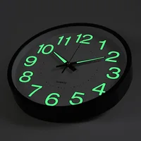 

12 inch Creative Colorful Non Ticking Plastic Wall Clock Luminous
