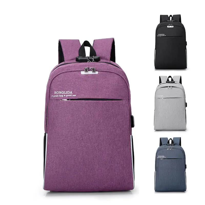 

V-067 New arrival business nylon anti theft laptop bag usb college backpack