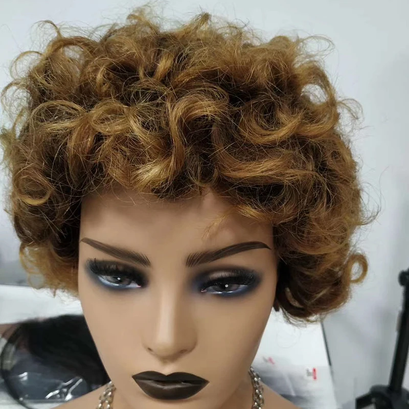 

2018 Fashion High QualityShort wave yellow Synthetic Hair Women Wigs