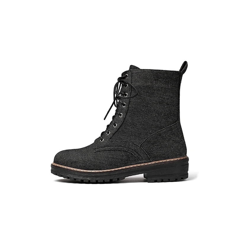 

new autumn and winter denim Leisure lace-up Ladies'boots