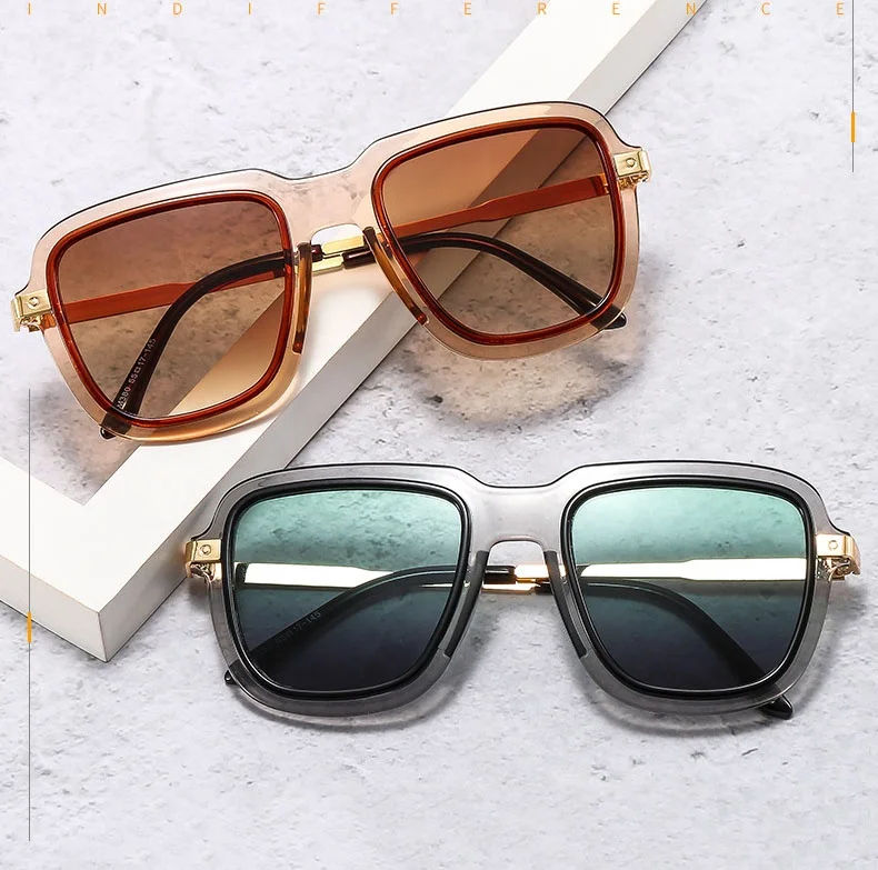 

Qmoon New Plastic Frame Women's Fashion Sunglasses Metal Men's Sunglasses Uv400 Oversized Square Sunglasses