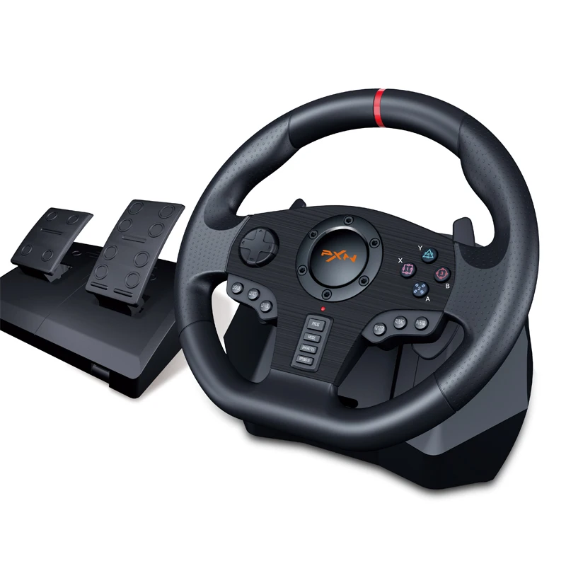 

PXN-V900 Newest 900 degree PS3 Racing Car Gaming Steering Wheel with Pedals for Xbox/PC/PS4/PS3/Switch, Black