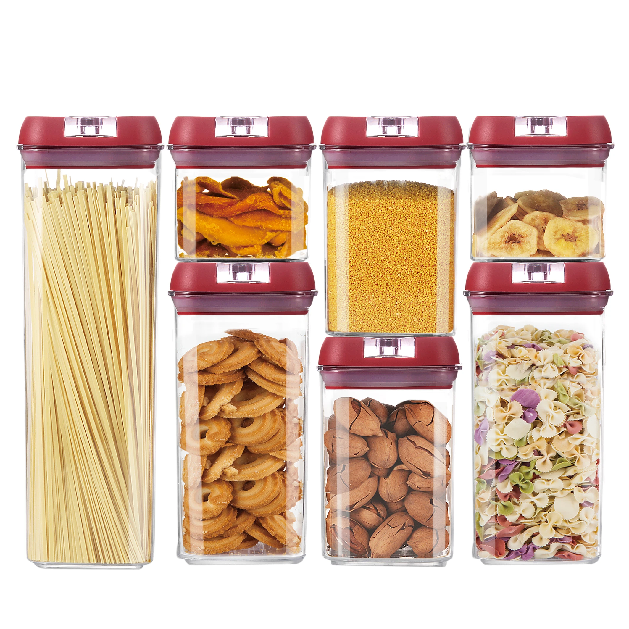 

Kitchen Use Customized Airtight Plastic Dry Food Storage Container Box Set Of 7 Pcs