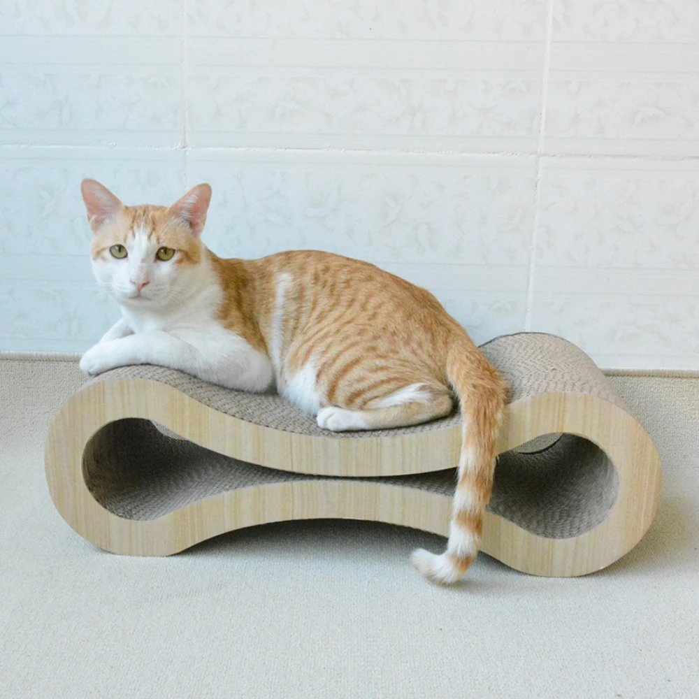 

icle-Cat scratching Cardboard Cat Scratcher Lounge Scratching Pad-IC-1069-light wooden-8-shape